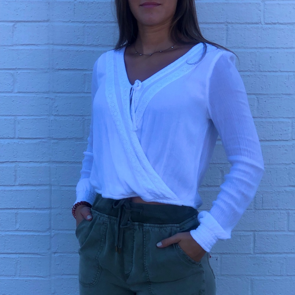 Hollister Long Sleeved Wrap Top.